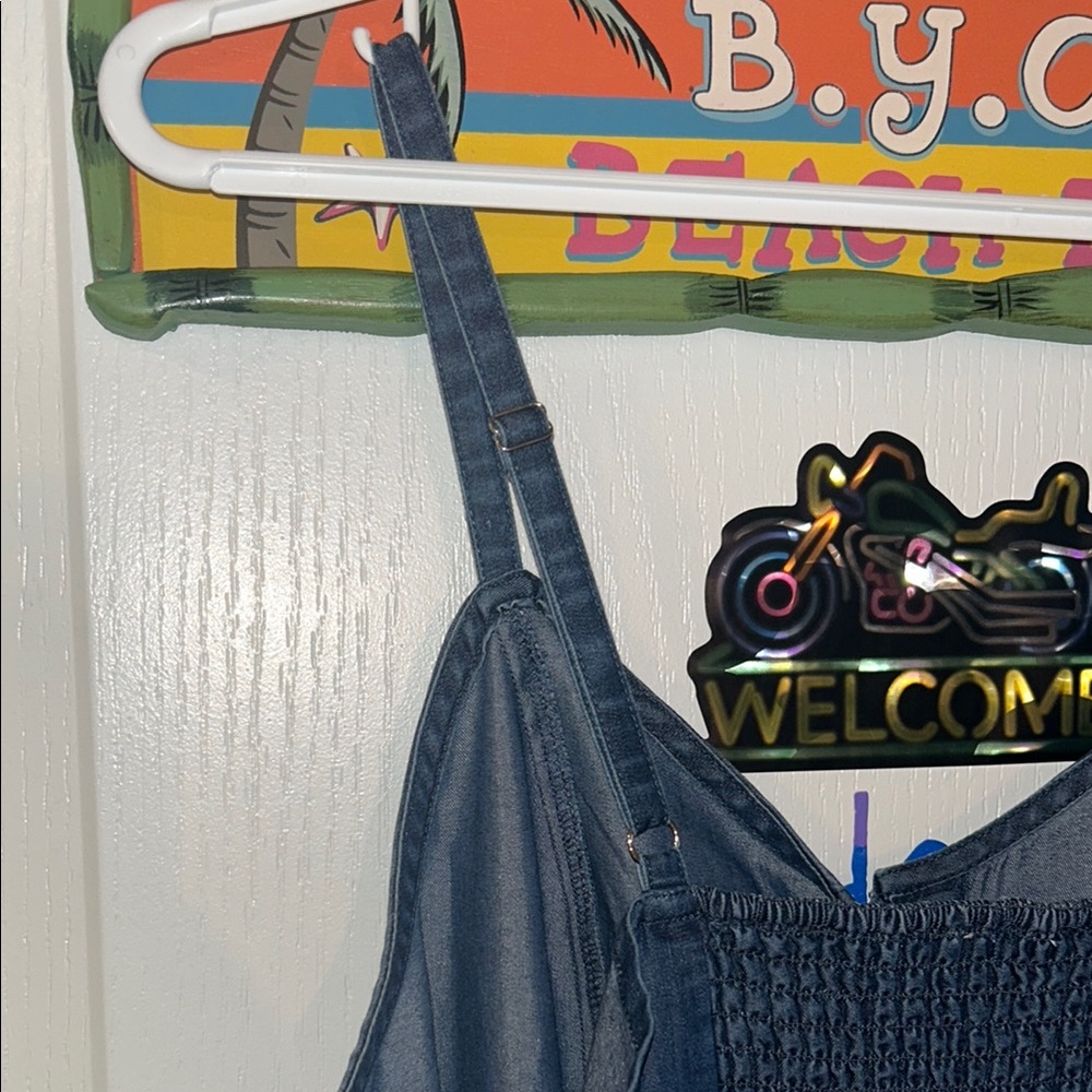 Vintage Denim Style Button-Down Women's Dress - Picture 10 of 10